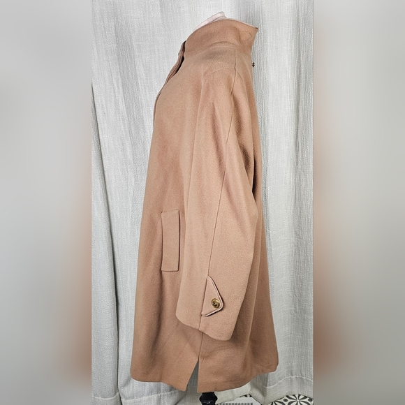 Dennis Basso Camel Wool Cashmere Coat 2X w/ Removable Hooded Scarf NWT - Picture 2 of 13